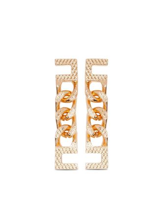 Elisabetta Franchi chain-link detailing earrings - women - Brass - One Size - Gold