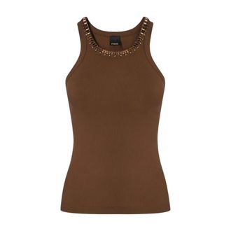 Pinko Pinko, Dames, Tops, Bruin, Maat: XS Katoen