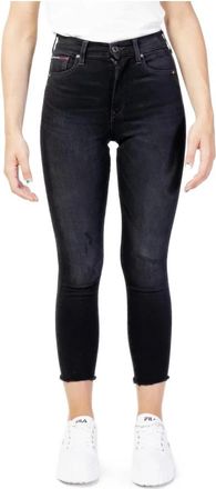 Tommy Jeans Zwarte High Waist Skinny Jeans - Dames - Cropped Jeans - Zwart - W25 L28 - Katoen - Jeans