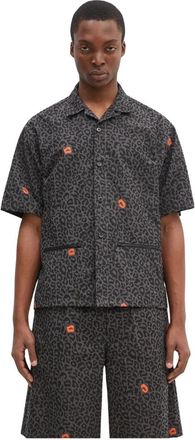 Undercover Shirt - Heren - Korte mouwen Overhemden - Grijs - M - Polyester - Overhemden
