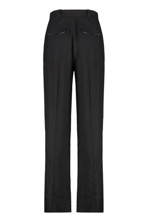 Elisabetta Franchi Womens Wide-Leg Trousers High-Waist Black Viscose
