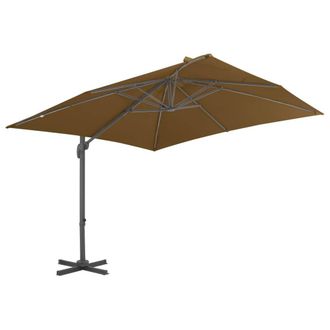Berkfield Home Cantilever Umbrella with Aluminium Pole 300x300 cm Taupe in Brown