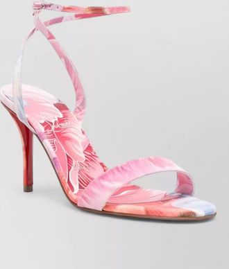 Christian Louboutin miss z peony motif ankle strap sandals
