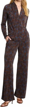 Nic+Zoe Feather Fern Wrap Top In Brown Multi
