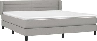 vidaXL Vidaxl - Cama Box Spring Con Colch&oacute;n Tela Gris Claro 160x200 Cm