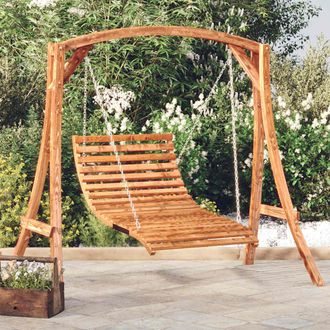 vidaXL Tumbona Columpio Con Acabado Teca Madera Maciza Abeto Vidaxl