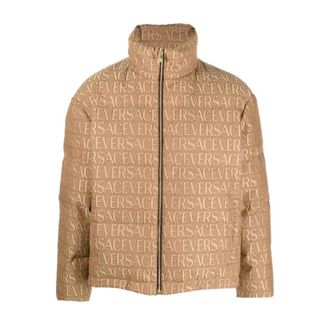 Versace All-over Logo Print Down Jacket