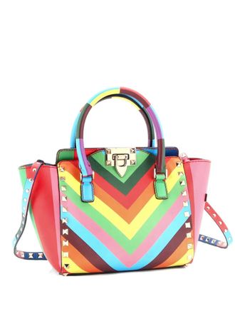 Valentino Garavani 1973 Rockstud Rigid Leather Mini tote bag - Veelkleurig