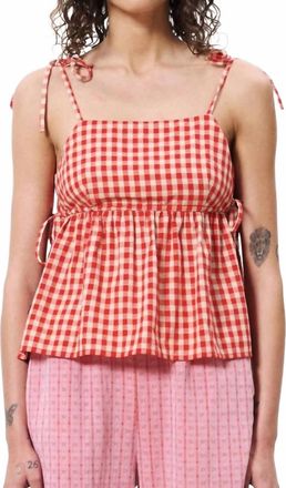 FRNCH Corentine Gingham Top In Red
