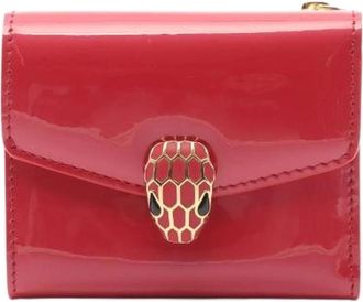 Bulgari Pre-owned Serpenti Forever Leren Portemonnee - Dames - Vintage Accessoires - Rood - ONE Size - Leer - Vintage