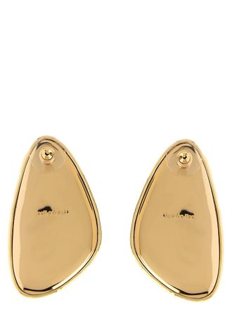 Self Portrait Hammered Gold Crystal Earrings - Gold