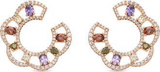 Luxenter Multicolor Zirconia oorbellen afgewerkt in 18 karaats geelgoud - Prorax