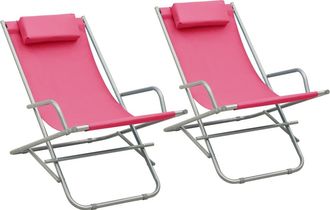 vidaXL Vidaxl - Sillas Mecedoras 2 Unidades Acero Rosa