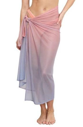 Good American Snakeskin Print Mesh Sarong in Sunset Gradient004 at Nordstrom Rack, Size X-Small/x-Large