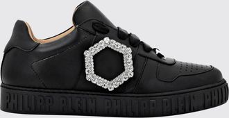 Philipp Plein Sneakers basse in pelle liscia con fibbia gioiello