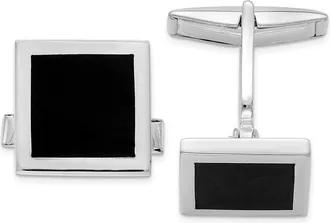 Diamond2Deal Sterling Silver Onyx Cuff Links