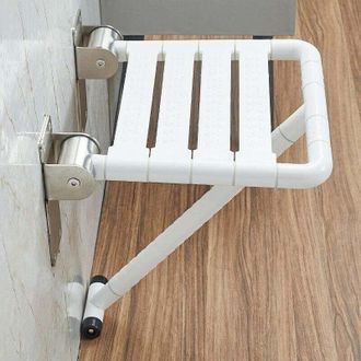 Elle Asiento De Ducha Plegable Antideslizante Con Reposabrazos, Para Montaje En Pared - Capacidad De 200 Kg - F&aacute;cil Instalaci&oacute;n - Nylon Y Acero Inoxidable 