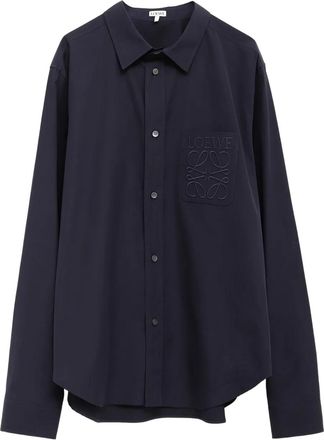 Loewe Camicia con ricamo Anagram - Blu