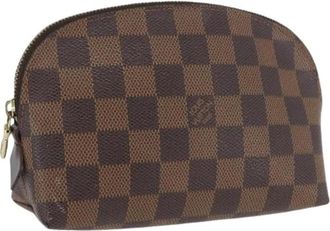 Louis Vuitton Pre-owned Clutches, female, Brown, Size: ONE SIZE Pre-owned Vintage Damier Ebene Pouch