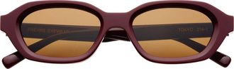 Freyrs Eyewear Tokyo Small Rectangular Sunglasses in Burgundy at Nordstrom