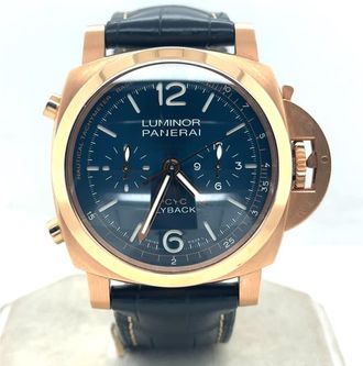 Officine Panerai Pre-owned Panerai Luminor 1950 Flyback Chronograph Automatic Blue Dial Mens Watch PAM01020