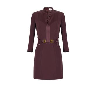 Elisabetta Franchi Dames, Jurken, Bruin, Maat: S Satijn