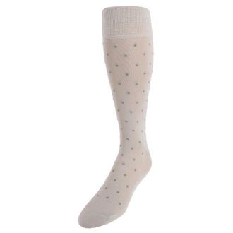 Trafalgar Store Leo Polka Dot Mercerized Cotton Mid-Calf Socks in Tan With Taupe Dots at Nordstrom