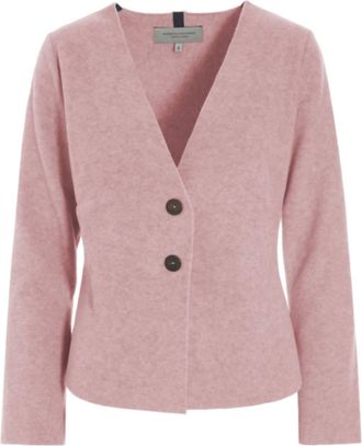 Henriette Steffensen Fleece Cardigan Jacket In Nude