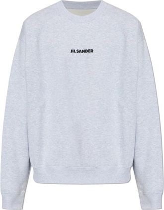 Jil Sander Logo Sweatshirt - Heren - Sweatshirts - Grijs - XL - Katoen - Hoodies & sweatvesten
