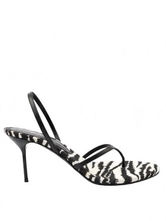 PARIS TEXAS Womens Lidia Thong Slingback Sandal In Black/white Zebra