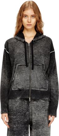 Diesel Reverse-print hooded cardigan in wool - Knitwear - Woman - Multicolor
