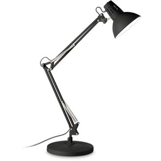 Ideal Lux Lampada Da Scrivania-Ufficio Moderna Wally Metallo Nero 1 Luce E27