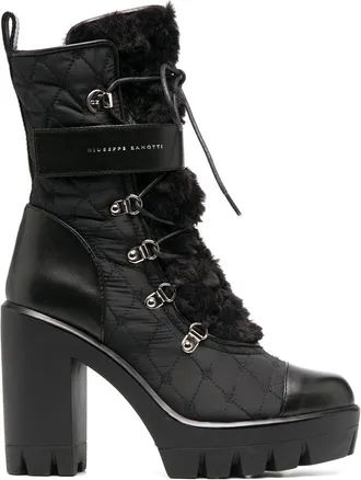 Giuseppe Zanotti lace-up platform boots - women - Leather/Leather/Rubber/Fabric/Polyester - 37 - Black