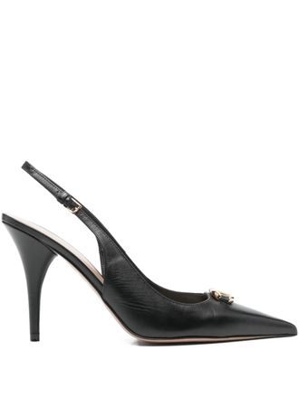 Valentino Garavani logo-plaque pumps - Black