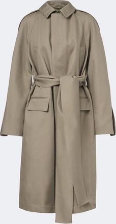 Victoria Beckham Belted cotton gabardine coat