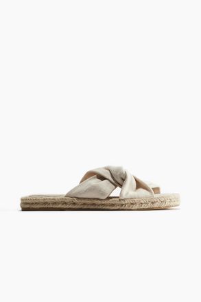 H&M Espadrille-Sandalen mit Twistdetail - Hellbeige
