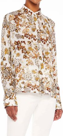 Mary Katrantzou Lana Blouse In Metallum Ivory