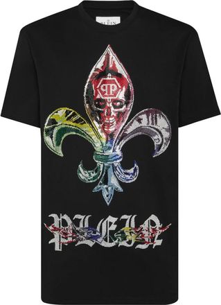 Philipp Plein T-Shirt Round Neck Chrome - Heren - T-shirts - Zwart - 4XL - Katoen - Tops
