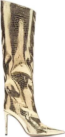 Generic Womens Patent Leather High Heel Boots Print Knee Popular Party Boots