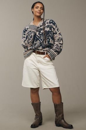 Pilcro Relaxed Intarsia Jacquard Sweater