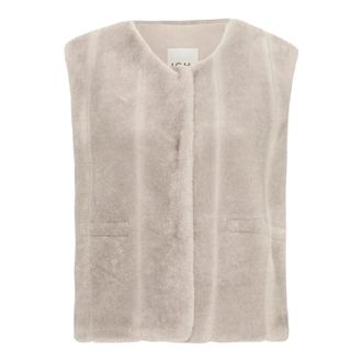 Ichi Ichi - Vest - Dames - Jassen - Beige - Maat: L