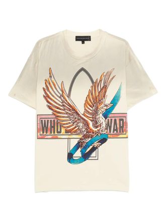 Who Decides War by Ev Bravado T-shirt met grafische print - Beige