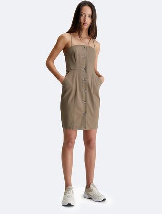 Calvin Klein Jeans Calvin Klein Womens Strappy Workwear Tank Dress - Grey - XS