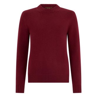 Moorer Round-neck Knitwear, female, Red, Size: XS Round-neck Knitwear