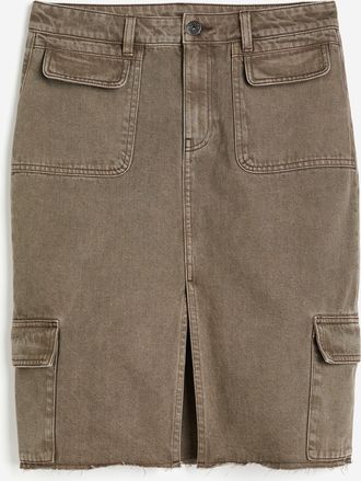 H&M Cargojupe aus Denim - Beige