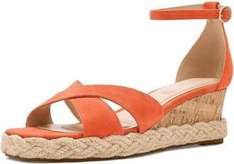 Pelle Moda Pippen Womens Wedge Shoes Tangerine : 9.5 M, Suede