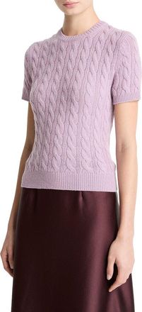 Vince Wool & Cashmere-Blend Cable T-Shirt