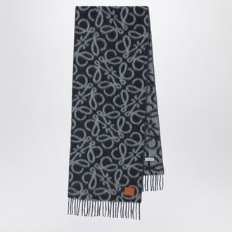Loewe Black/grey scarf in alpaca and wool blend