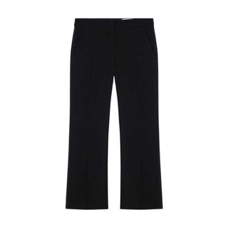 Alexander McQueen Cropped Trousers, female, Black, S, Pantalone Regolare