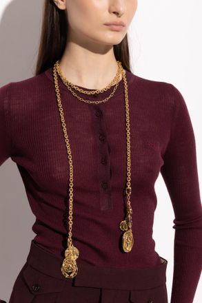 Chloé Brass Necklace, Womens, Gold